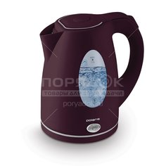 Чайник электрический Polaris, PWK 1575CL, бордовый, 1.5 л, 2200 Вт, скрытый нагревательный элемент, пластик