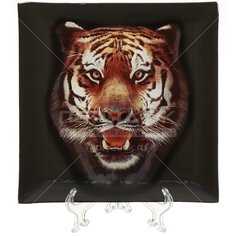 Н.Г. Ст Тарелка 23*23см квадрат Символ года Тигр на черном DNN