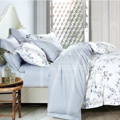 Постельное белье евростандарт, простыня 220х240 см, 2 наволочки 70х70 см, 2 наволочки 50х70 см, пододеяльник 200х220 см, Cleo, поплин, коллекция Pure Cotton