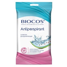 Влажные салфетки дезодорирующие, с еврослотом Biocos