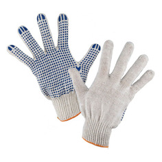Перчатки Профи Точка, многоразовые, размер: универсальный, х/б, 10 пар, цвет белый, точка Noname