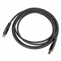 Кабель PD quick charge, Lightning (m) - USB Type-C (m), 2м, в оплетке, черный Noname