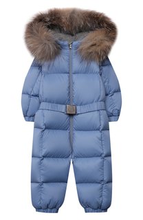 Пуховый комбинезон с мехом Moncler