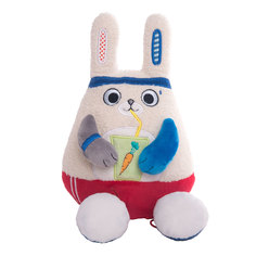 Мягкая игрушка Gulliver Заяц-энергетик 15 см цвет: молочный/синий/красный