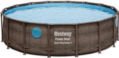 Бассейн Bestway каркасный Power Steel &quot;Ротанг&quot; 549x122см, 23062л (серый)