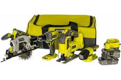 Набор аккумуляторных инструментов Ryobi R18CK4A-252S ONE+ (черно-желтый)