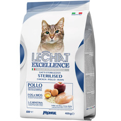 Корм для кошек LECHAT EXCELLENCE Sterilised для стерилизованных, курица, рис, яйца, яблоки 400 г