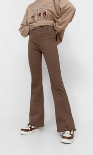 Stradivarius Расклешенные Брюки С Боковым Разрезом Multicolor 42