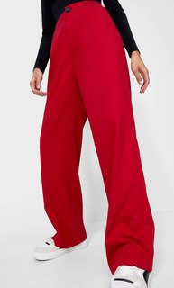 Stradivarius Брюки С Широкими Штанинами Красный 36