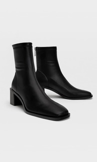 Stradivarius Черные Ботильоны На Высоком Каблуке Черный 36