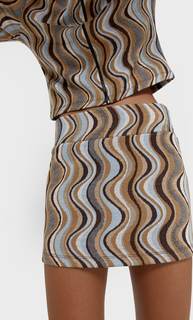 Stradivarius Жаккардовая Юбка В Стиле Ретро Цвет Камня L