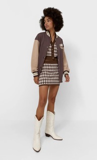 Stradivarius Жилет С Узором «Ромбы» Коричневый M