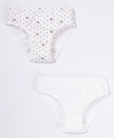 Комплект трусов Котмаркот &quot;Белье&quot; для девочки, бежево-белый, 2шт. Сонный гномик