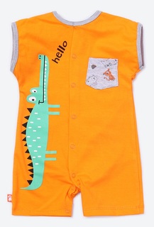 Песочник Котмаркот &quot;Croc&Tiger&quot; с коротким рукавом, оранжевый Mjolk