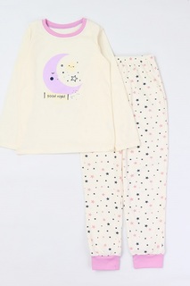 Пижама Котмаркот &quot;Планеты&quot;: джемпер и брюки для девочки, молочная Витоша