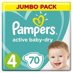 Подгузники Pampers Active Baby-Dry Maxi 4 (9-14кг), 70шт.