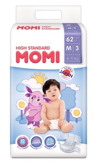 Подгузники Momi High Standard M (6-11кг), 62шт.