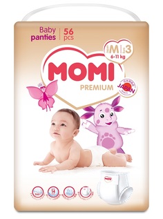 Подгузники-трусики Momi Premium М (6-11кг), 56шт.