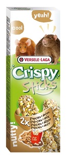 Палочка Versele-Laga Crispy для крыс и мышей с попкорном и орехами, 2х55гр