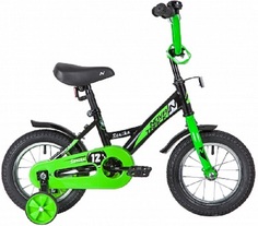 Детский велосипед Novatrack Strike, колеса 12&quot;, черно-зеленый