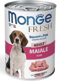 Консервы Monge Dog Fresh Chunks in Loaf &quot;Мясной рулет из свинины&quot; для собак, 400гр