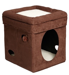Домик-лежанка MidWest Currious Cat Cube для кошек складной, 38,4х38,4х42см