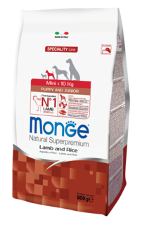 Корм Monge Dog Speciality Mini &quot;Ягненок с рисом и картофелем&quot; для щенков мелких пород, 800гр