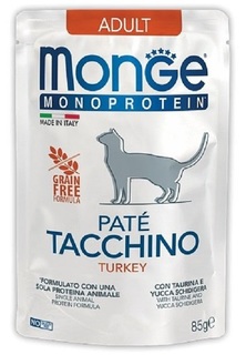 Пауч Monge Cat Monoprotein Pouch &quot;Индейка&quot; для кошек, 85гр