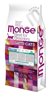 Корм Monge PFB Cat Hairball для кошек для выведения комков шерсти, 10кг
