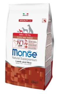 Корм Monge Dog Speciality Mini &quot;Ягненок с рисом&quot; для щенков мелких пород, 2,5кг