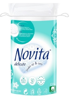 Ватные диски косметические Novita Delicate, 50шт.