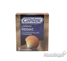 Презервативы Contex Ribbed ребристые, 3шт.