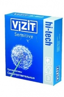 Презервативы Vizit Hi-Tech Sensitive 3шт.