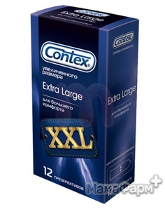 Презервативы Contex Extra Large увеличенного размера, 12шт.