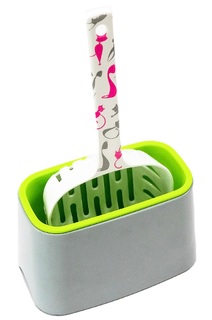 Набор SuperDesign совок с подставкой (очиститель для совков), 1050мл, 20х11х11см, серый