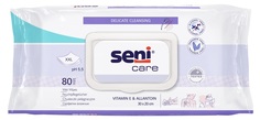 Салфетки влажные Seni Care с витамином E, с клапаном, 80шт.