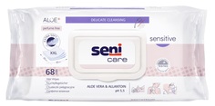 Салфетки влажные Seni Care Sensitive Алое Вера&Аллантоин, с клапаном, 68шт.