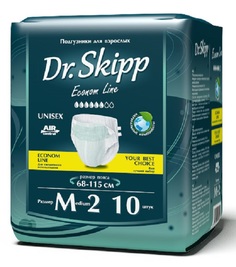 Подгузники для взрослых Dr. Skipp Econom Line M-2, 68-115см, 10шт. Dr.Skipp