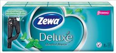 Носовые платки Zewa Deluxe Ментол, 3 слоя, 10х10шт.