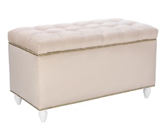 Пуф Leset Classic-03 сундук, Велюр Супернова 01 Молочный, ножки белые