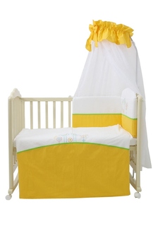 Комплект в кроватку Fairy &quot;Волшебная полянка&quot;, 7 предметов, желтый