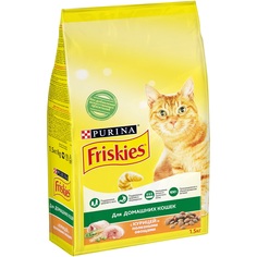 Сухой корм Friskies для домашних кошек с курицей и садовой зеленью, 1,5кг