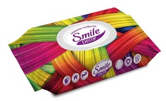 Влажные салфетки Smile Decor акварель, с клапаном, 60шт. (в ассорт.)