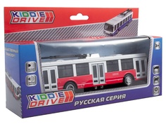 Общественный транспорт трамвай KiddieDrive инерционный, свет, звук, красный, 17см