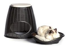 Домик для кошек BAMA PET PASHA с подушечками, 52х60х46/55h см, коричневый
