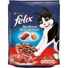 Сухой корм для кошек Felix Двойная вкуснятина с мясом, 750гр