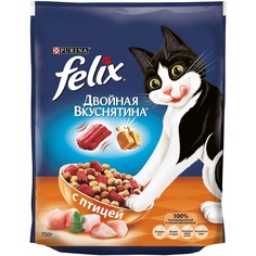 Сухой корм для кошек Felix Двойная вкуснятина с птицей, 750гр