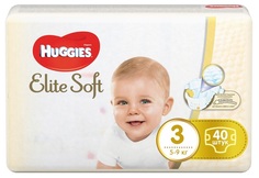 Подгузники Huggies Elite Soft 3, 5-9кг, 40шт.