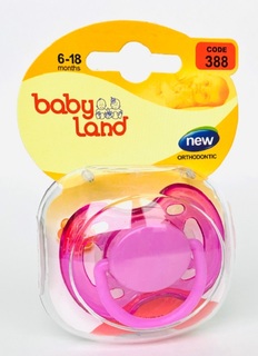 Соска-пустышка Baby Land, 2 размер, силиконовая ортодонтическая, 6+ (цвета в ассорт.) Lubby