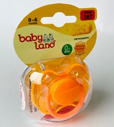 Соска-пустышка Baby Land, 1 размер, силиконовая ортодонтическая, 0+ (цвета в ассорт.) Lubby